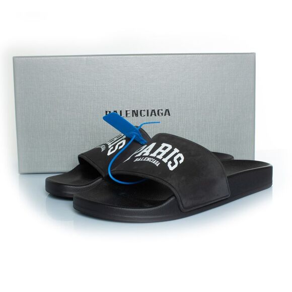 Balenciaga Pool slide paris print in black - Picture 7 of 9